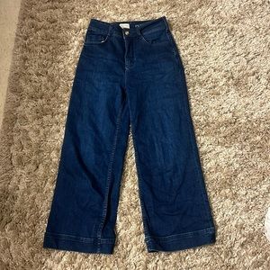 Pilcro wide leg dark wash jeans